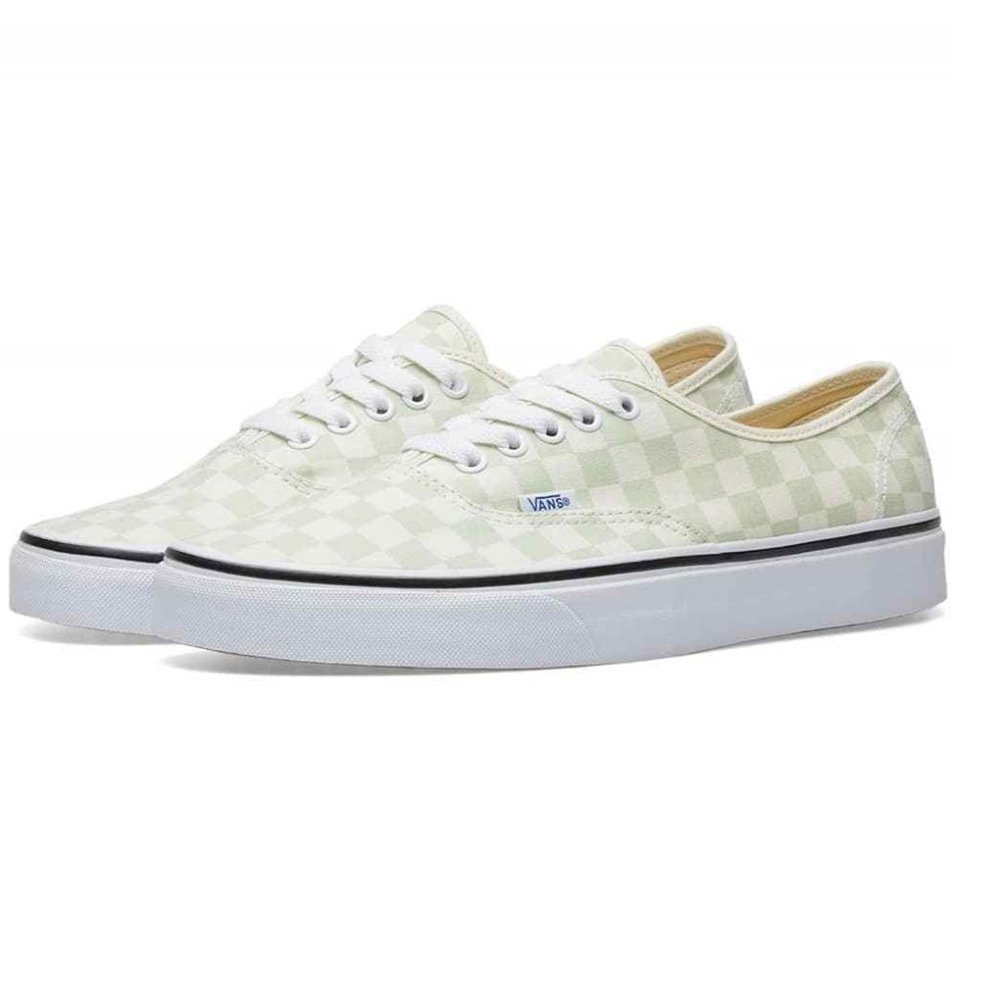 Vans Authentic (Checkerboard) Ambrosia Green White Mens Sneakers